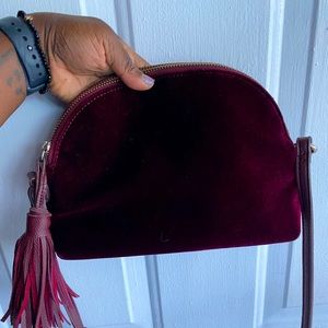 Beautiful Red Velvet Shoulder Bag w/ tassel - OLD NAVY